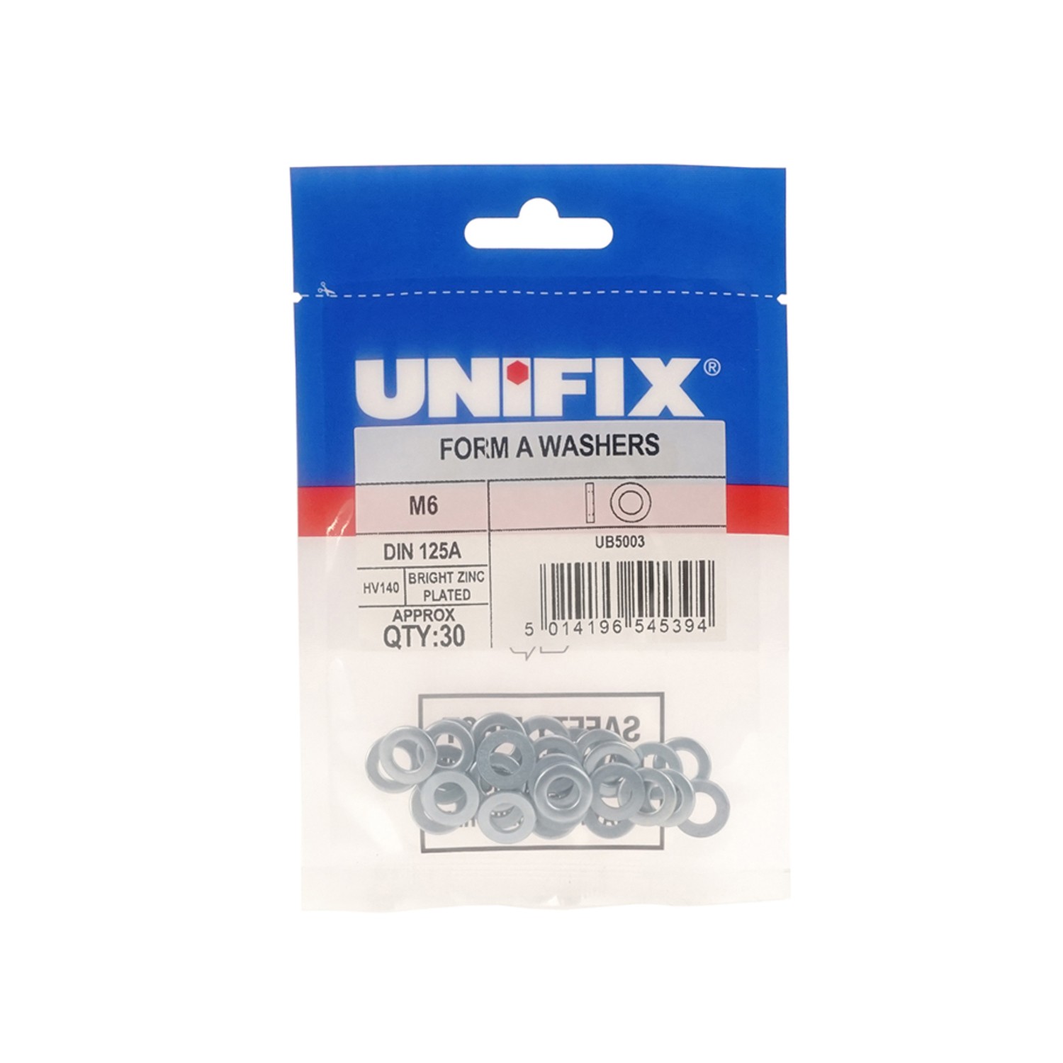 Unifix Form A Washers DIN 125A HV140 BZP - M20 (21.0) - Box of 50