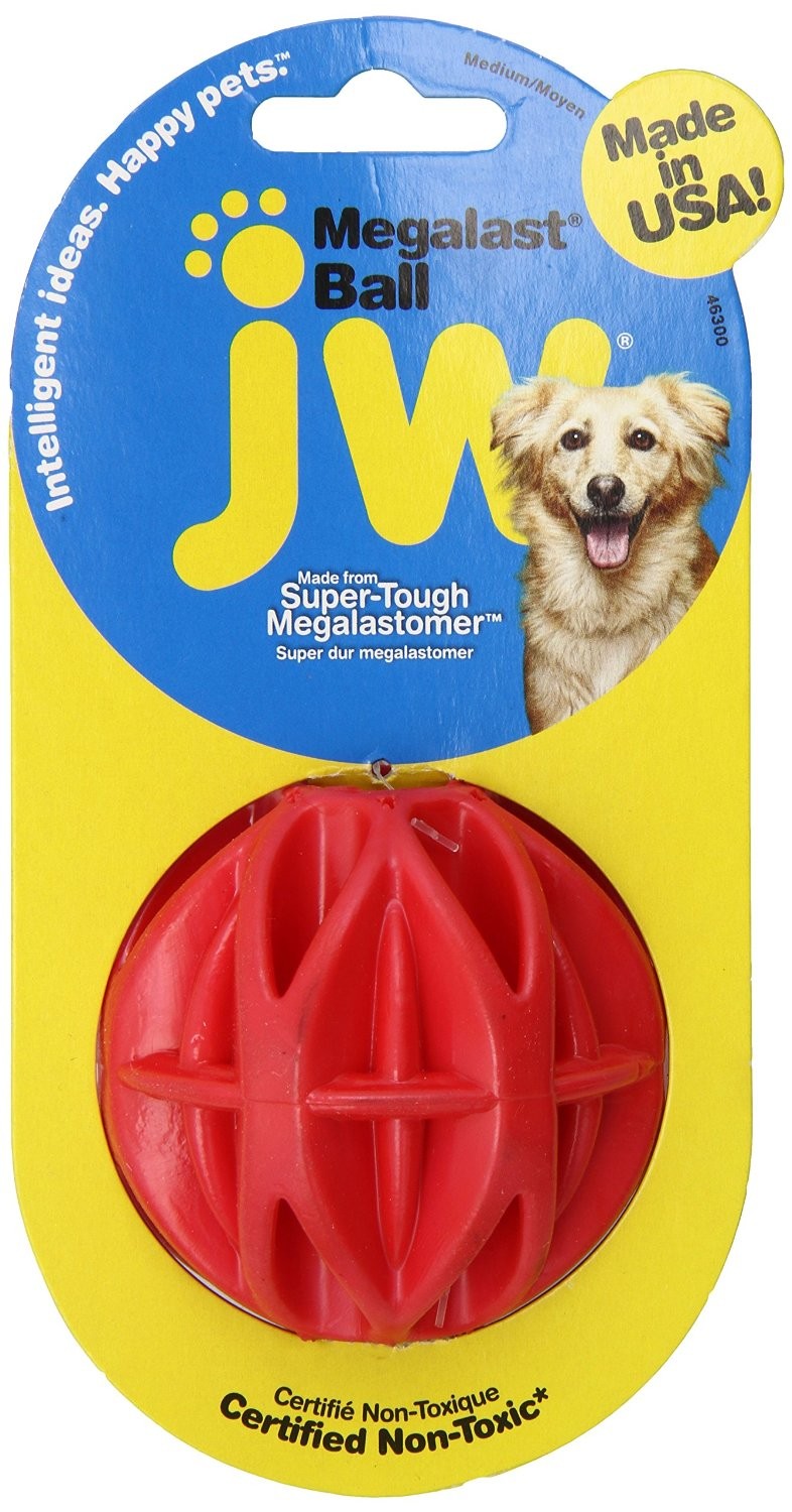 JW Pet Megalast Ball Medium  Colorful Thermo Plastic Rubber 