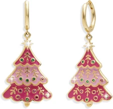 Sonateomber Gold Silver Small Hoop Dangle Earrings for Women, Trendy Dainty Rhin