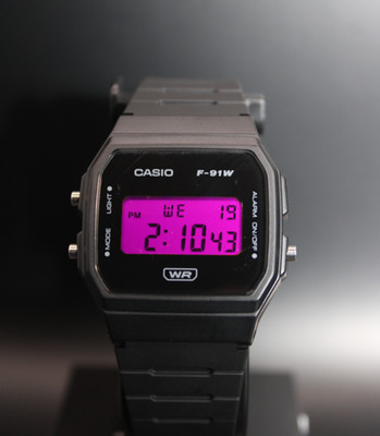 ''Hot Pink'' Casio F91W Pink Screen Mod Minimalist Brand New