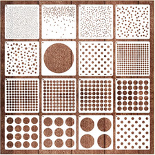 16 Pieces Circle Stencil Bubble Geometric Craft Stencil Polka Dot Stencils Mixed