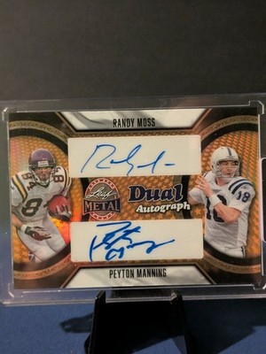 2026 Leaf Metal President s Day Randy Moss/ Peyton Manning Auto #DA-22 1/1 Black