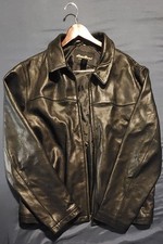 Vintage Eddie Bauer Men's Black Leather Jacket XL Tall