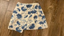 Women's A F Scarlett Linen-Blend Wrap Mini Skirt XXS NWT floral Abercrombie