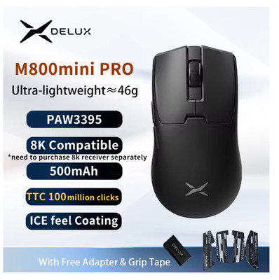 Delux M800mini Wireless Gaming Mouse, 46g Lightweight,PAW3395