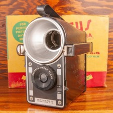 Spartus Press Flash 120 Bakelite Film Camera Tested Working W Box  Papers