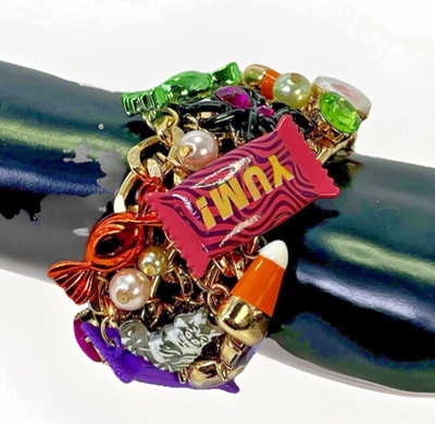 NWT! Betsey Johnson 'Just Treats' Ghoul-friend Halloween Statement Bracelet