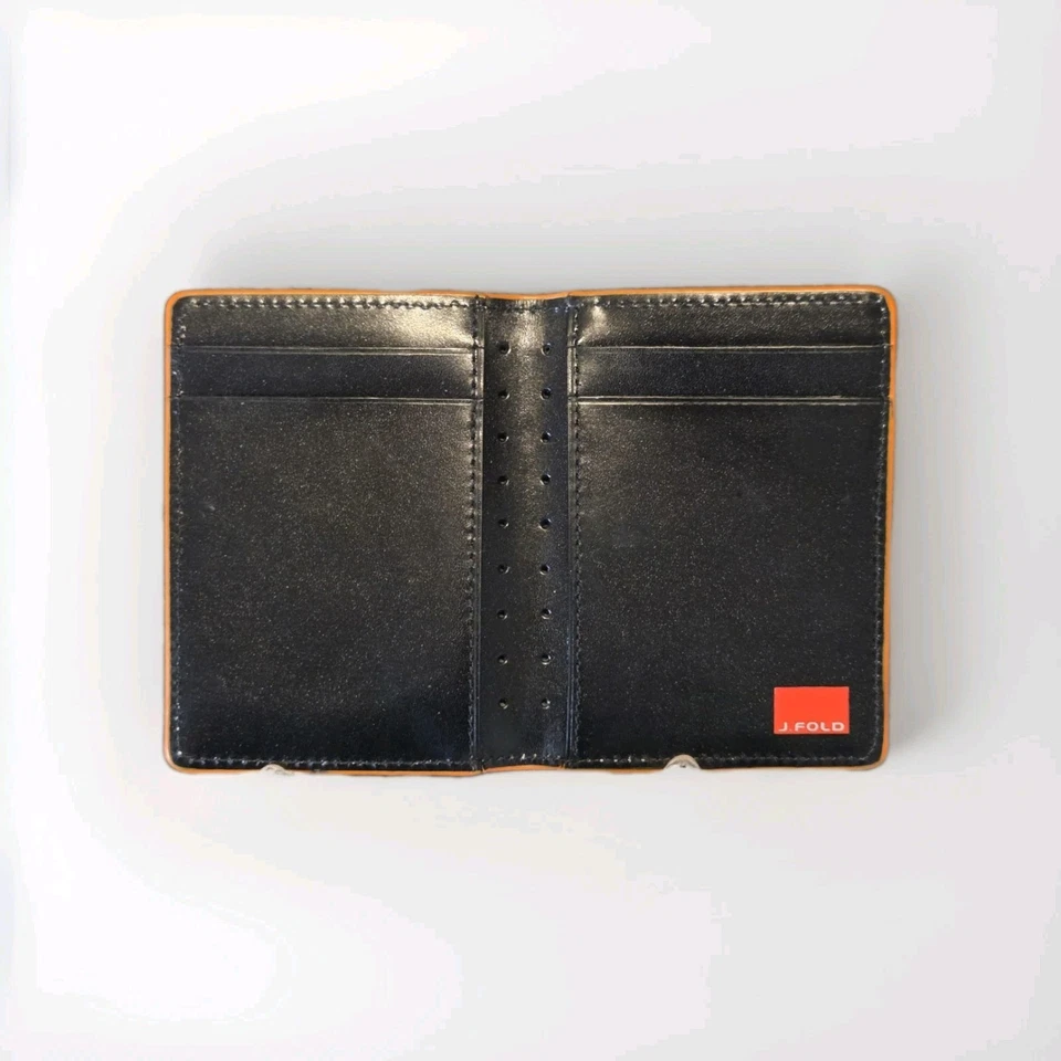 J. FOLD JF ROADSTER SLIMFOLD LEATHER SPORTS WALLET CARD HOLDER Perforated 0434 - Image 4 of 4