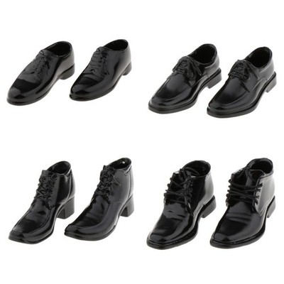 Maßstab 1/6 Herren elegante Schuhe schwarz Freizeit für 1/12
