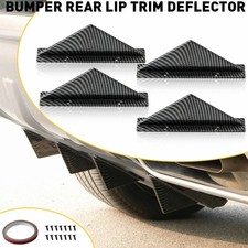 4x Universal Fiber Carbon Rear Bumper Diffuser Spoiler Splitter Shark Fin Trim