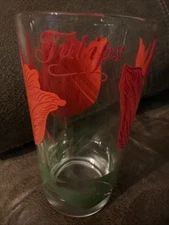 Vintage Boscul Peanut Butter Jar Drinking Glasses Tumblers with Tulips￼Flowers