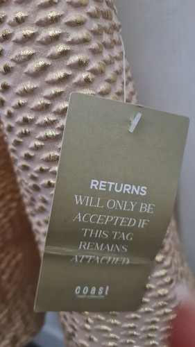Gonna jacquard nuova con etichette Coast Gold Rochelle taglia 10 (prezzo consigliato £ 189) matrimonio gare festa - Foto 4 di 10
