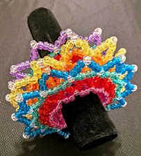   New Large Rainbow Mandala Kandi Cuff Bracelet Rave Festival Plur DJ EDC EDM   
