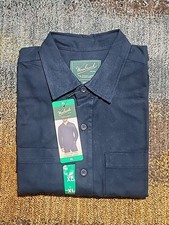 NWT New Woolrich Men's 100 Cotton Chamois Shirt Color Blue Size XL Pockets