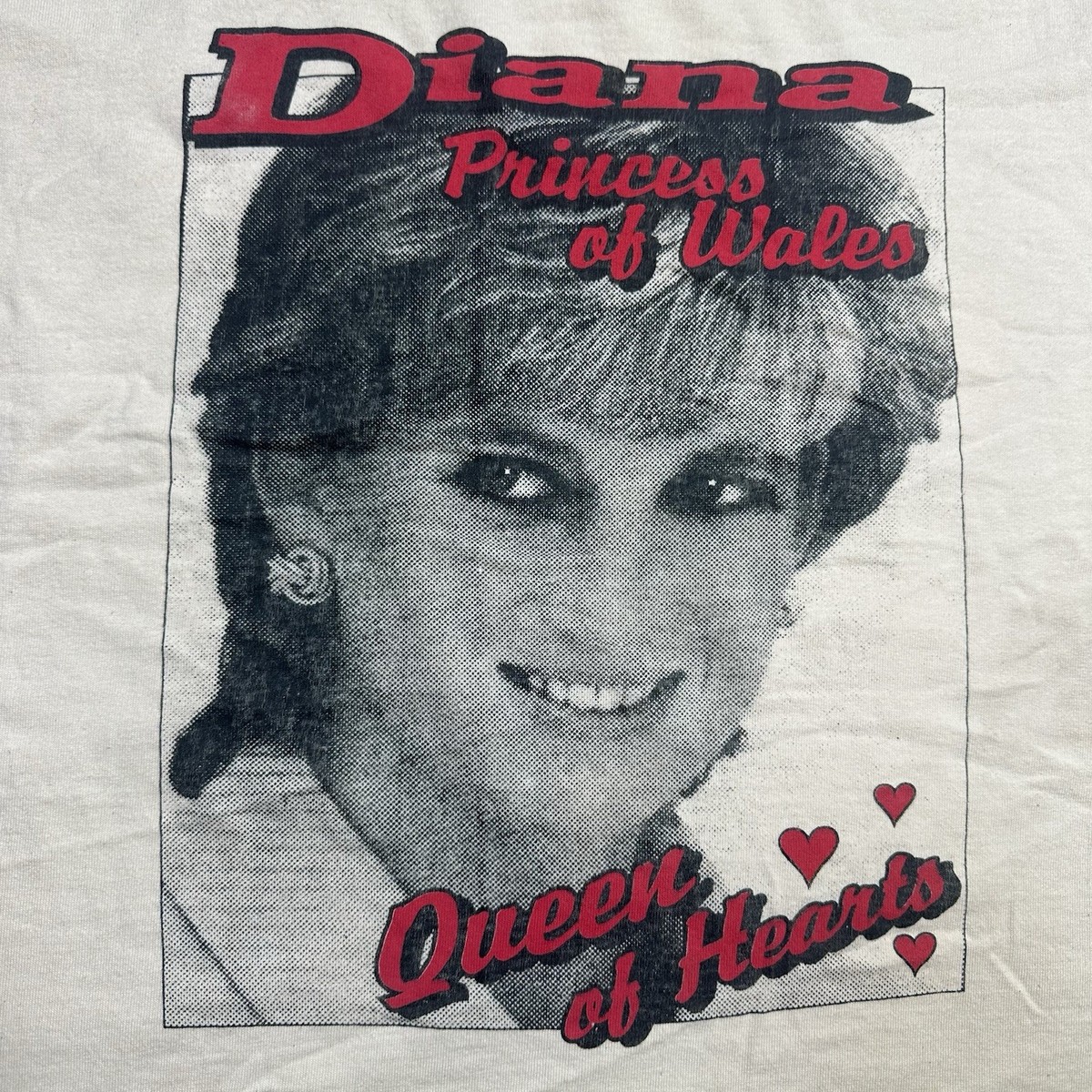 ダイアナ　Tシャツ Vintage 90's Princess Diana Rare Princess of Wales Queen of Hearts