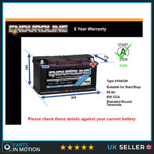 AGM Battery fits ASTON MARTIN DB11 VANTAGE DBX DB9 VANQUISH 019 AGM New
