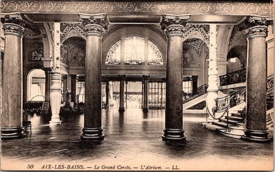 Aix-Les-Bains France Le Grand Cercle Atrium Vintage Interior View Postcard