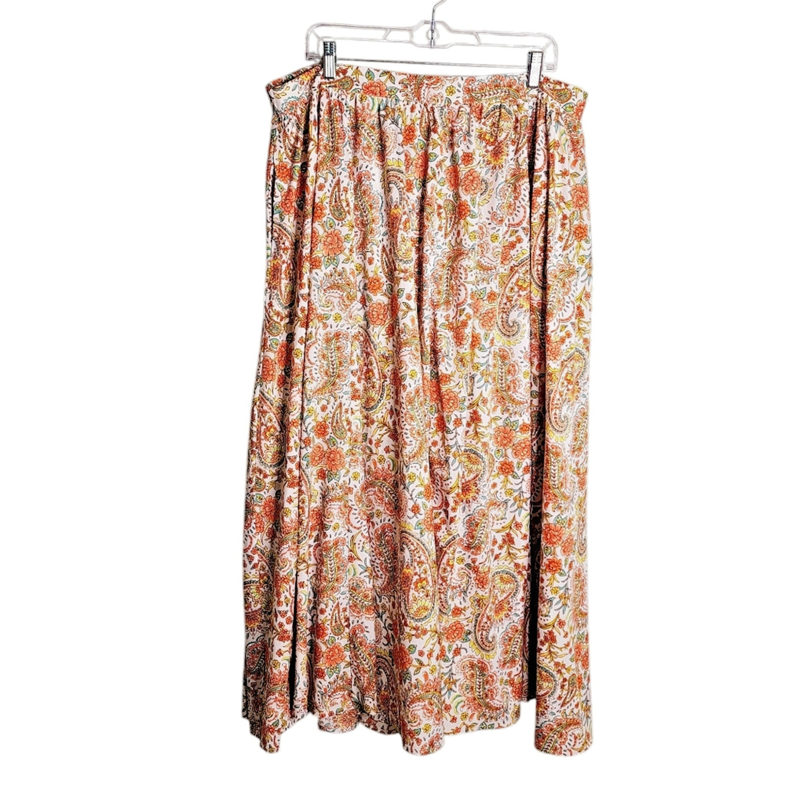 Versona maxi skirt XL paisley floral pull on Boho Cottagecore Country Cowgirl-image
