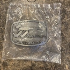 U.S. Shooting Team Belt Buckle Barcelona '92 Vintage 1992 USA Olympics