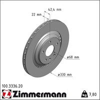 2X Zimmermann 100.3336.20 Bremsscheibe FüR Audi A6 C6 4F2 4F5 4FH