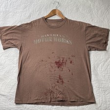 Vintage 90s BMW Bavarian Motor Works Brown Rust Graphic T Shirt Paint XL