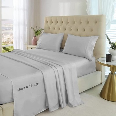 Smartsf Full Size Sheet Set - Bed Set Fits Upto 8-12 Deep Pocket Silky