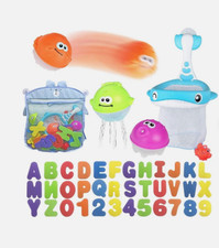 Foam Bath Letters Floating Animal Toys Set Fishing Net Fish Catching Game 36 Pcs