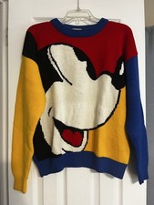 VINTAGE 90s COLOR BLOCK MICKEY MOUSE SWEATER LARGE