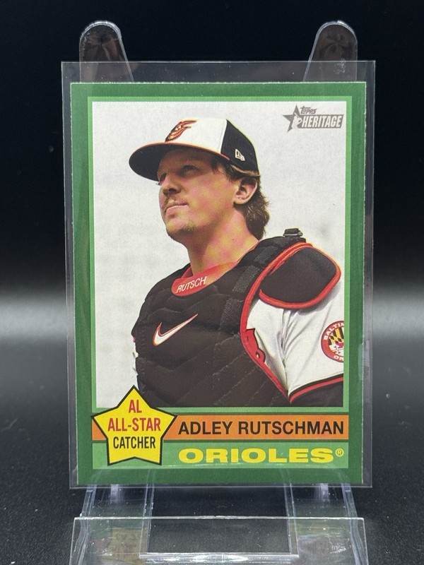 2025 Topps Heritage #294 Adley Rutschman Dark Green Boarder Orioles