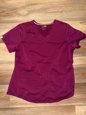 Scrubstar Ultimate Womens Large Wine Maroon V Neck Scrub Top