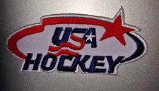 USA HOCKEY Embroidered Iron/Sew On Patch 3.5"X1.5" SHIPPED FROM USA