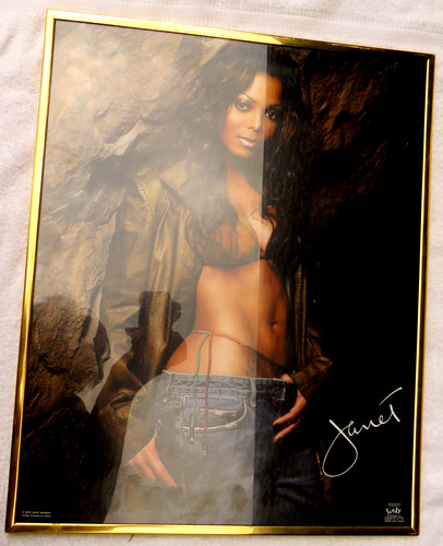 Framed - Poster 2002 original Vintage Janet Jackson funky - 20.25" x 16.25"