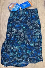 Columbia PFG Men M Black with Blue Fishing Logos Omni Shade 6" Water Shorts NEW