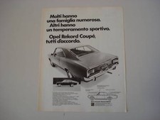 advertising Pubblicità 1968 OPEL REKORD COUPE'
