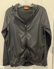 Merrell Select Select Dry Hooded Rain Jacket Men’s Size S/P Black Pockets EUC