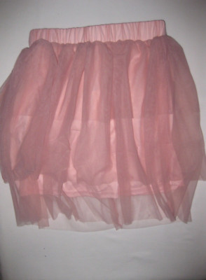 Romwe tiered lined mesh high waist mini skirt S pink nwt kawaii 80's aesthetic