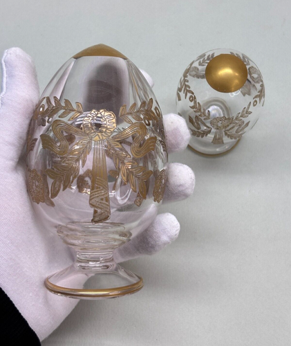 UOVA VETRO SOFFIATO VINTAGE CON DECORO INCISO ANNI 50 60 - DECORO ORO? MURANO ? - Foto 13 di 24