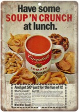 Campbell Tomato Soup Vintage Ad 12" x 9" Reproduction Metal Sign N169