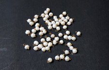 25 Pcs Natural Freshwater Pearl Potato Shape 5-6mm Beads, Gold Wire Pearl Beads