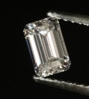 14k white gold Natural .70ct emerald cut fancy diamond GIA SI2 E engagement ring — photo 4
