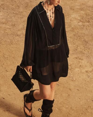 ZARA BNWT 2025. BLACK SPLIT SUEDE MINI CITY BAG STUDS. 6698/510/800 - Picture 4 of 7