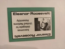 PERSPECTIVE Time Line Game ELEANOR ROOSEVELT 1992 card used History free ship