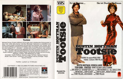 Tootsie - Dustin Hoffman, Jessica Lange - COLLUMBIA COVER     (VHS Cassette)