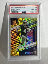 2022 Donruss Elite YELLOW HOLO /75 DAK PRESCOTT COWBOYS PSA 10 POP 1