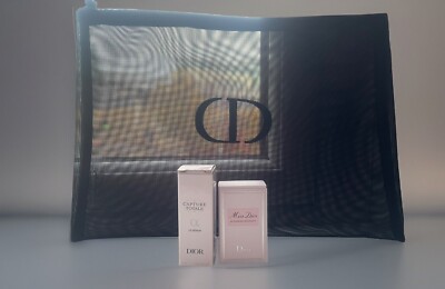 Dior Black Mesh Pouch Trousse Miss Dior Blooming Bouquet&Serum  Miniaturen 