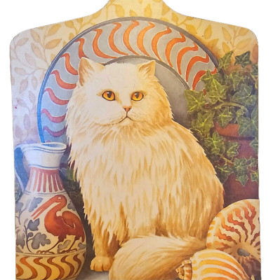 Wilscombe Melamine Cat Cutting Board Jenny Barron White Persian Made in England