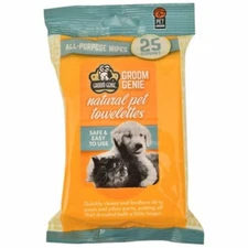 Multipet 68503 25 Count Groom Genie Daily Clean Pet Wipes Travel Size
