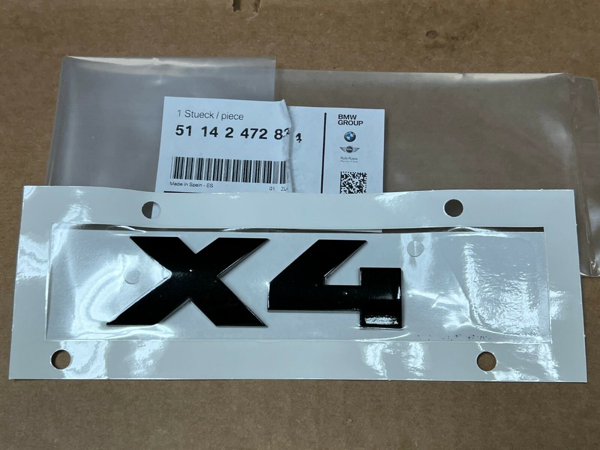 BMW Genuine G02 X4 Gloss BLACK Trunk Emblem 