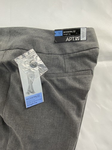 NWT Apt. 9 Women’s Modern Fit Straight Leg Gray Pants Size 10 RN#73227! - Picture 2 of 12
