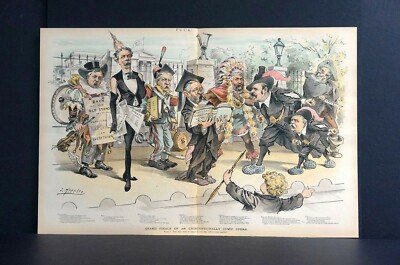 Grand Finale Comic Opera 1893 WANAMAKER REID HARRISON MORTON CROKER HILL Puck